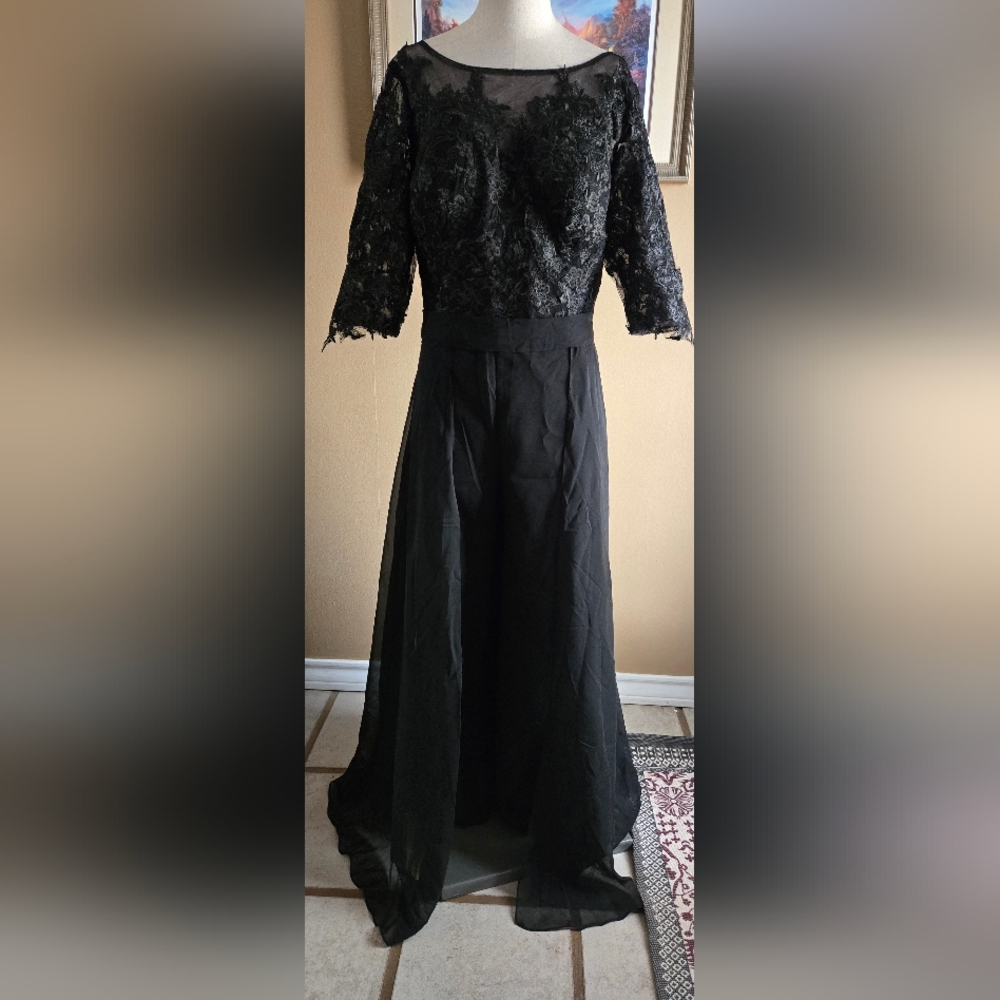 Elegant Black Lace 2 Piece Pants and Top